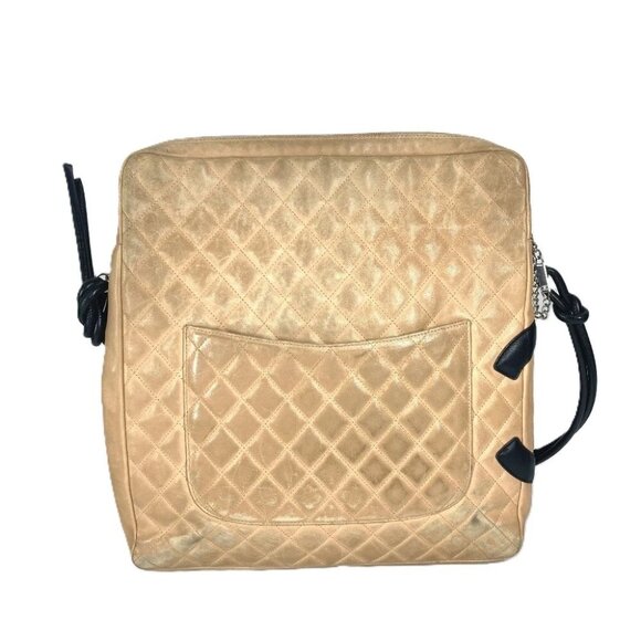 CHANEL Cambon Line CC CC Mark Large Square Crossbody Bicolor Shoulder Bag - Picture 10 of 14